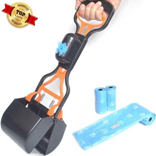 Pet Pooper Scooper Long Handle Poop Scoop Clean Pick Up Animal Waste Dog Puppy Cat Waste Picker Cleaning Tools Outdoor Carriers