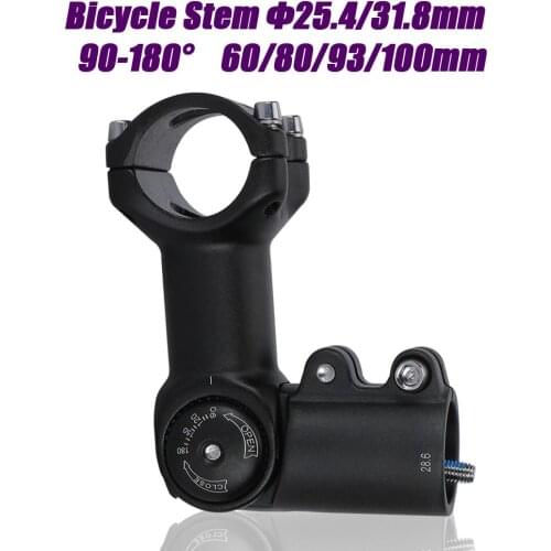 Bicycle Adjustable Stem 0-60 Degree MTB Mountain Road Bike Stem Riser 31.8mm 25.4mm XC Cycling Accessories