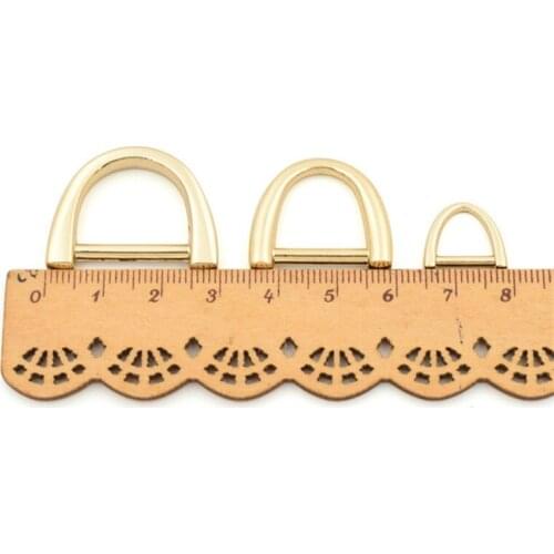 1pcs one pack alloy luggage D buckle shoulder strap gold keychain jewelry hardware DIY retro leather bag buckle PJ007