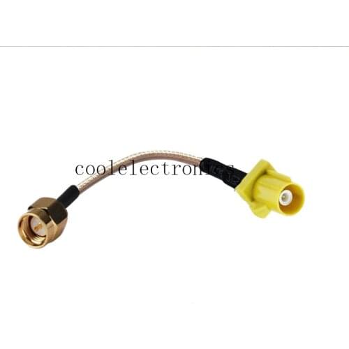 10pcs Fakra K Male Yellow to SMA Male for GPS Radio Antenna RG316 Extension Pigtail Cable 50ohm 10/15/20/30/50cm 1/2/3m