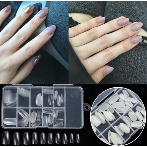 100Pcs/box Short Nails Round Full Cover False Nail Tips Acrylic Artificial Fake Nails Oval Round Fake Nails Art Press On Nails