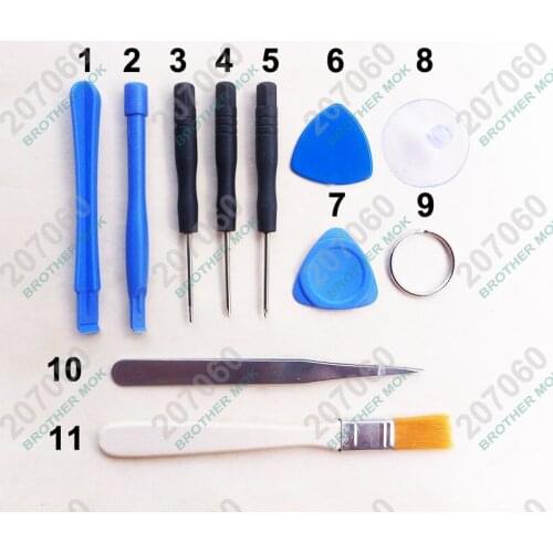 11 in 1 Pry tool Opening Tools Kit With Tweezer Brush For Cell phone iPhone 3GS 4G 5G 5S 5C Samsung Galaxy 300sets/lot