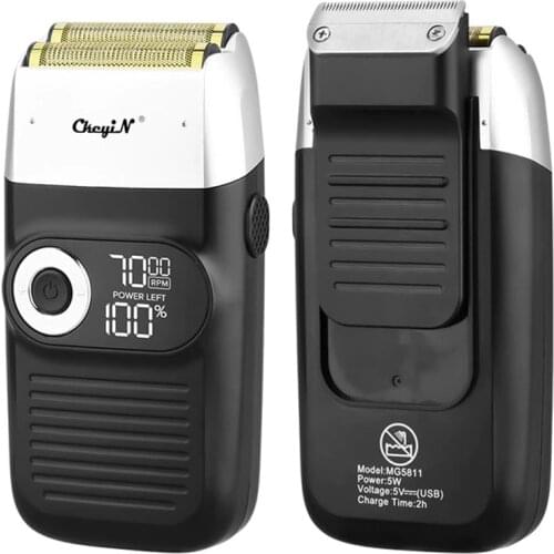 2 in 1 Rechargeable Electric Shaver LCD Display Cordless Men Reciprocating Razor Beard 0mm Hair Trimmer 3 Speeds Shaving Machine