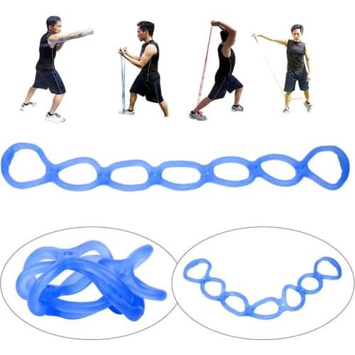 7 Holes Elastic Silicone Fitness Pilates Exercise Yoga Resistance Band Rope Fitness Body Strength Training Resistance Band