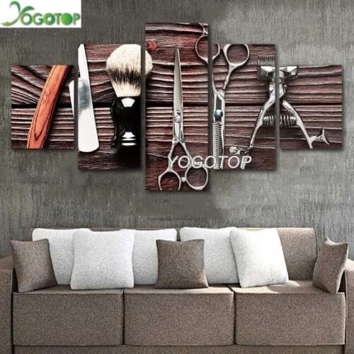 DIY Diamond Painting hair dressing hair salon 5D Full Drill mosaic Diamond Embroidery Handcraft Kit Home decor 5 Panel ML1041