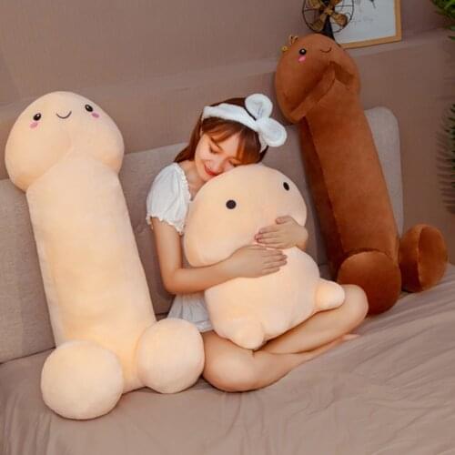 Big Plush Doll Spoof Lifelike Penis Long Pillow Soft Plushie Boyfriend Cute Doll Sleep Pillow Stuffed Toys Decor Girlfriend Gift