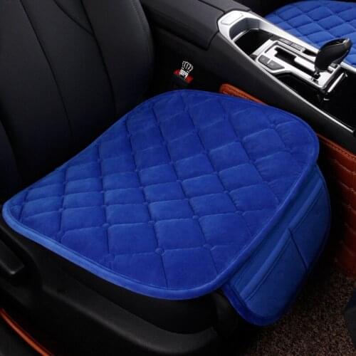 Car Seat Cover Short Plush Square Phone Holder Royal Blue Pink Burgundy Automobile Universal Size Classic Winter Seat Cushion