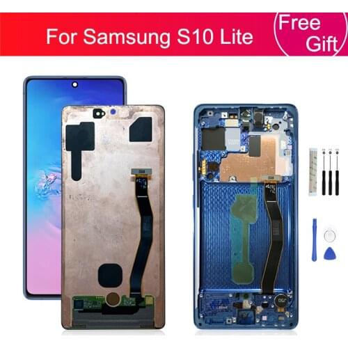 AMOLED For Samsung S10 lite LCD Display Touch Screen Digitizer Assembly SM-G770F/DS SM-G770F LCD Wtih Frame Replacment Parts 6.7