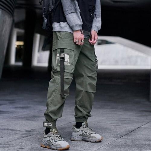 Joggers Sweatpant Multi-Pocket Casual Mens Pants Hip Hop Cargo Pants Men Fashion Harajuku Black Harem Pant Streetwear