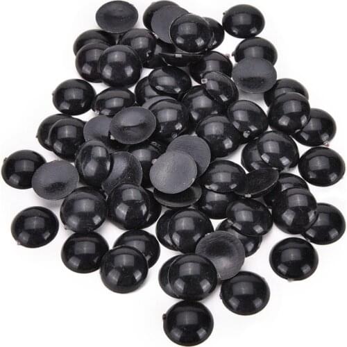 100 Pcs/Set 6/8/10/16mm Plastic Safety Eyes For Stuffed Doll Animal Crafts Half Round Dolls Accessories Black Color