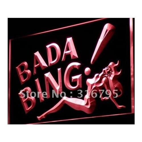 I886 Bada Bing Sexy Lady Bar Beer Pub Light Signs On/Off Swtich 20+ Colors 5 Sizes