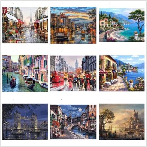Modern City Life Paintings By Numbers DIY Pictures Oil Coloring By Numbers Set Gift Drawing By Numbers Canvas Decor New Arrivals