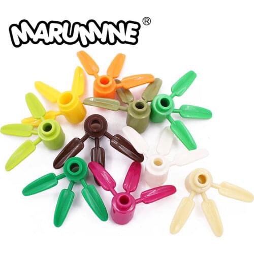 Marumine 100PCS Bamboo Leaves 3x3 Compatible 30176 Flower Tree Stalk City Building Classic Bricks Construction Educational Toys