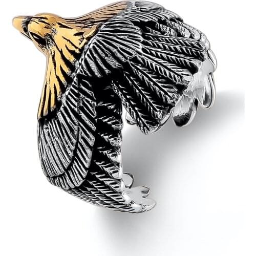 Handmade Sterling Silver Animal Ring with Eagle Motif For Men Solid 925 Sterling Silver Hawk Model Ring