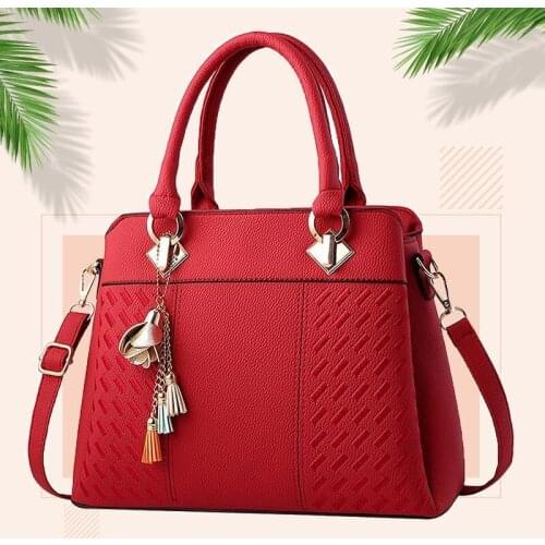 Fashion Wine Red Female Bag Casual Totes Crossbody Bags Women Leather Handbag Wild Messenger Bags Leather Large Capacity