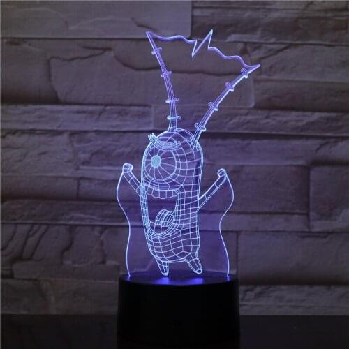 Cartoon 3D Optical illusion Lamp Handmade Lamp Sausage Light LED Night Light With Color Changing Visual Lamp Dropshipping 2345