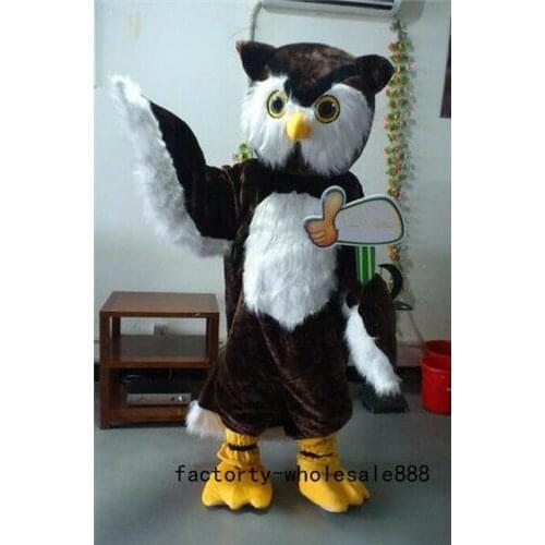 New Adults Hot Brown Owl Mascot Costumes Professional Fancy Cosplay Halloween Dress Cosplay Unisex Hallowen Gift
