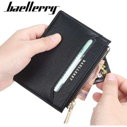 New Slim Wallet Purse PU Leather Men Card Holder Unisex Zipper Business Card Case Credit Mini Bank Cards Holder Gift Wallet