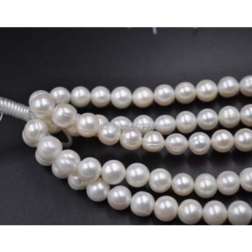 Wholesale 5 strands 10mm near round potato freshwater pearl strings