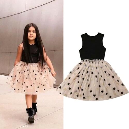 Newborn Kids Baby Girls Party Dress Tulle Tutu Princess Wedding Dress Girls Patchwork Stars Sweet Dresses
