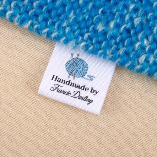 Made With Love, Sew On Label Tags, Knitting Custom, Crafts, DIY Gift, Cotton Fabric, Sewing Clothes, Fold tag (MD2094)