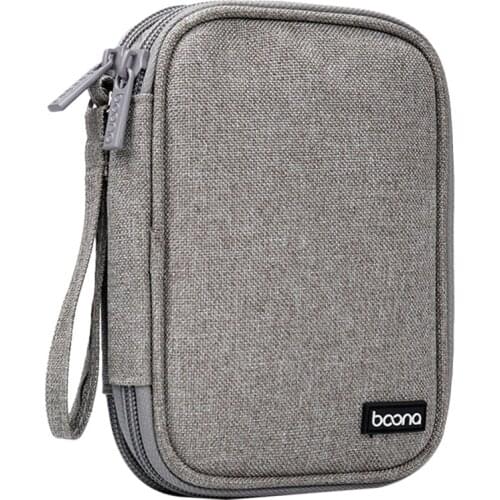 BOONA Portable Hard Disk Storage Bag Double-Layer Multi-Function Storage Box Suitable for Power Bank, Data Cable, Charger
