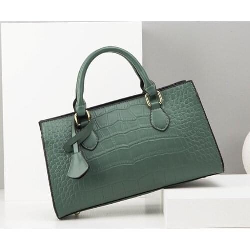 Luxury Crocodile Pattern Handbag For Women 2021 Vintage Two-piece Shoulder Messenger Bag Large Capacity Composite Bag Purse