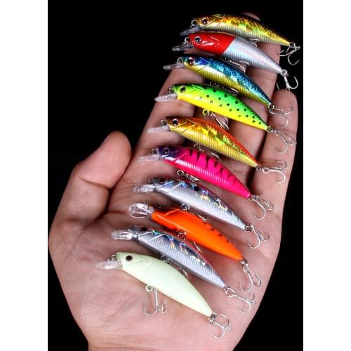 HENGJIA 1pcs Luminous Sinking Minnow Fishing Lure 5.5CM 6g mini Artificial Bait Fishing Wobblers Bait Fishing Tackle