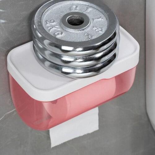 Tissue Box Multi-use Practical Wall Mount Plastic Punch-free Easy to Use Tissue Holder for Bathroom Restroom Toilet Supplies