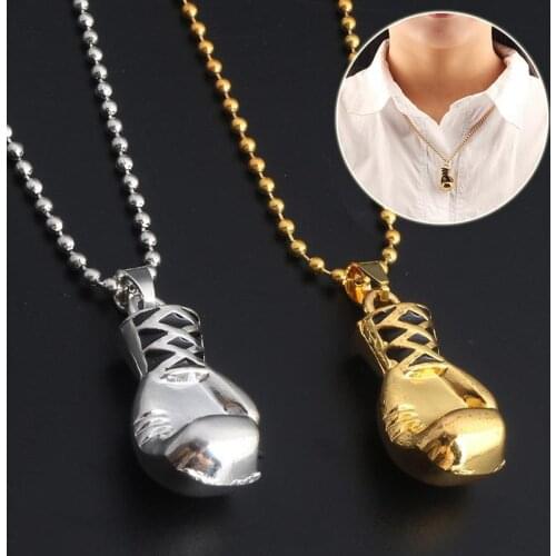 Steampunk Jewellery Neck lace Boxer Boxing Glove Pendant Necklace Sport Fitness Jewelry Accessories Beads Chain Necklace for Men