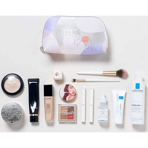 Girls' Waterproof Make-Up Bag Personal Hygiene Bag Transparent Washing Bag Learning Appliance Storage Bag