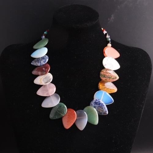 Crystal Quartz Natural Stone Water Drop Pendants Beads Women Necklace Charm Choker Necklaces for Party Jewelry For Drop Shipping