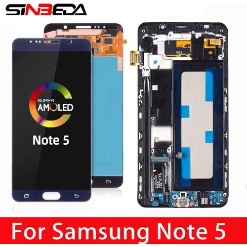 Original Super AMOLED For SAMSUNG GALAXY Note 5 LCD Display N9200 N920F N920T N920A N920V LCD Touch Screen Digitizer Assembly