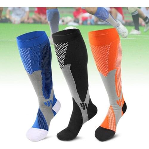 1Pair Skin-friendly Socks Bright Color Anti-slip Soft Comfortable Nylon Sports Cycling Stockings Long Service Life for Running