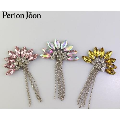 1pcs DIY color iron on crystal epaulette rhinestone patch glass hot fix applique decoration shoes wedding dress accessories