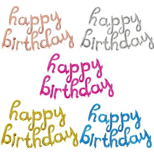 16 inch gradient letter balloon happy birthday set party