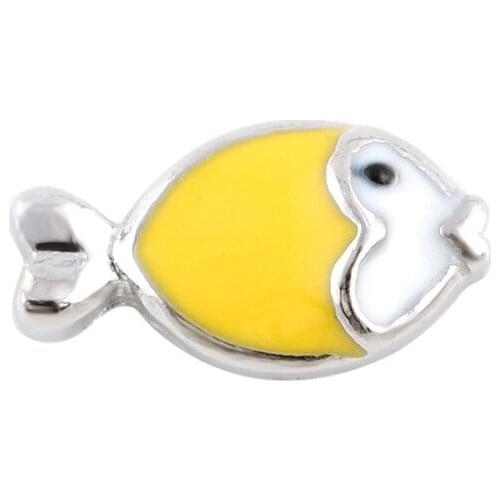 20Pcs/lot Yellow Fish Floating Charms Hand-made DIY for Glass Lockets