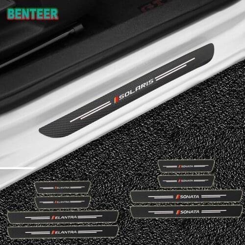 4pcs/lot NEW Car Door Sills Protector Stickers For Hyundai TUCSON Elantra SONATA GENESIS SOLARIS VEOSTER TRITON ACCENT