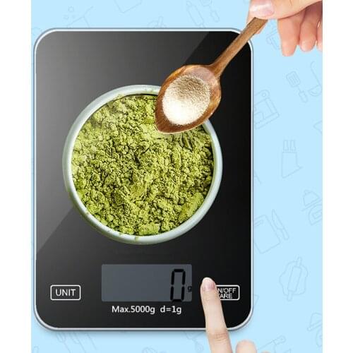 5kg/1Kg OZ/ML/LB/G Kitchen Scale Touch Screen Glass Weighing Scale Food Diet Balance Measuring Tool LCD Electronic Scales