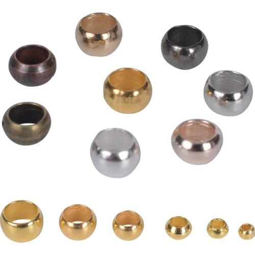 500Pcs/Lot DIY Bracelet Findings Stopper Spacer Beads Ball Crimp End Beads For Jewelry Making Accessories Supplies