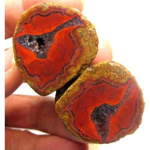 55g Pair of Unpolished Achat Agate Thunderegg Half Geode - crystals and stones healing Mineral specimen Home Decor x0301