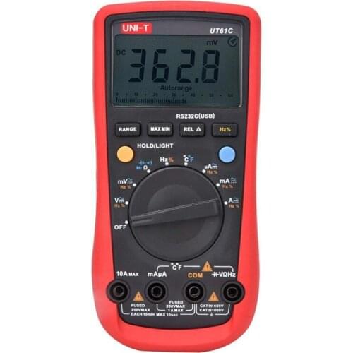 Promotion! UNI-T UT61C Digital Multimeter True RMS AC DC Voltage Current Ohm Capacitance Frequency Tester Auto Ranging Multimete