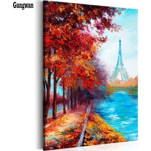 5D Diy Diamond Painting City Landscape Autumna Paris Diamond Embroidery Crystal Square/Round Diamond Mosaic Cross Stitch decor
