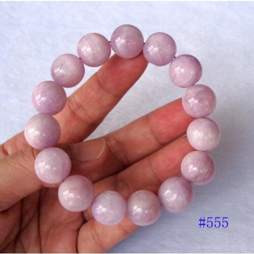 Free Shipping Natural Kunzite Round 14mm~14.5mm Beads Bracelet Women Jewelry Accessories Weddings Parties Birthday Gift