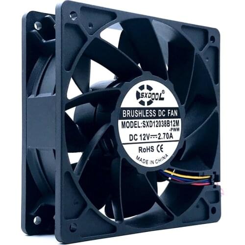 120mm Miner Fan High Speed CFM Air Flow QFR1212GHE 12038 12V 6000RPM For S15 S9 L3 + T9 + D5 Z9mini S11 M3 E9 + E10 A8 + A9 841