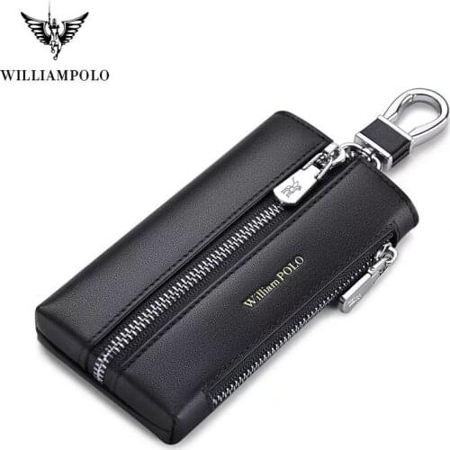 Cowhide Leather Key case leather mens multifunctional key chain coin purse large capacity universal car key storage