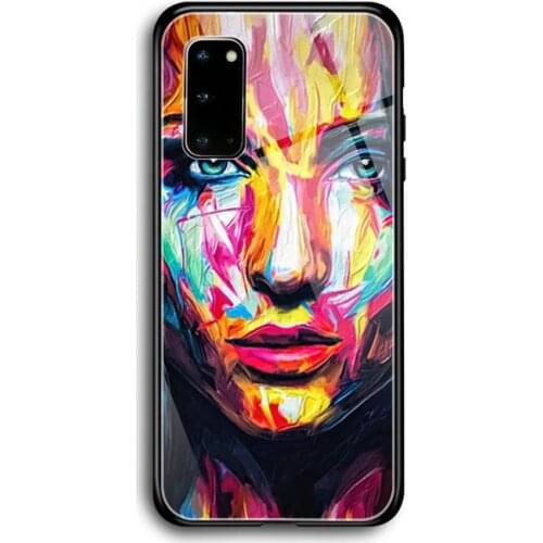 Psychedelic expressionist art Phone Case Tempered Glass For Samsung S7 S8 S9 S10E S20 21 30 Plus ultra Note 8 9 10 Plus A7