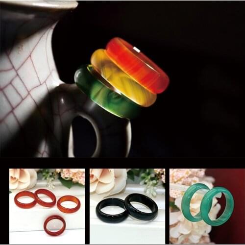 Classic fashion couple ring natural stone ring mens and womens texture handmade brand rings jewelry