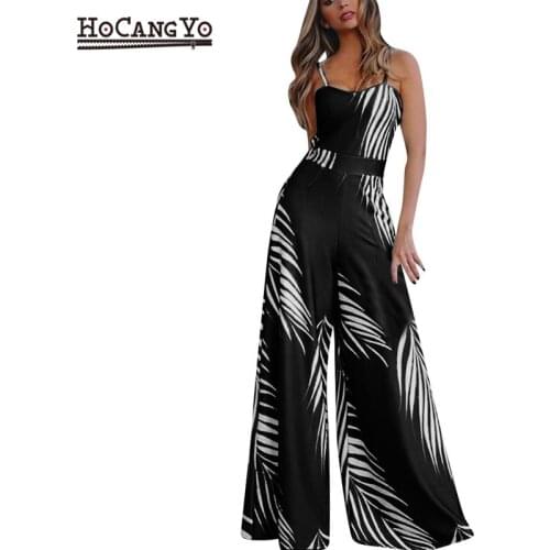 Rompers Womens Jumpsuit Plus Size Floral Print Black Wide Leg Jumpsuit Women Rompers Summer Elegant Sleeveless Women Overalls