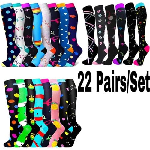 Compression Stockings For Sports Varicose Veins Socks Graduated Nurse 20-30 Mmhg Men Women Knee Stockings For Football Running